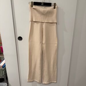 Frankies Bikini Mason Cloud Knit Flare Pant Size M French Vanilla